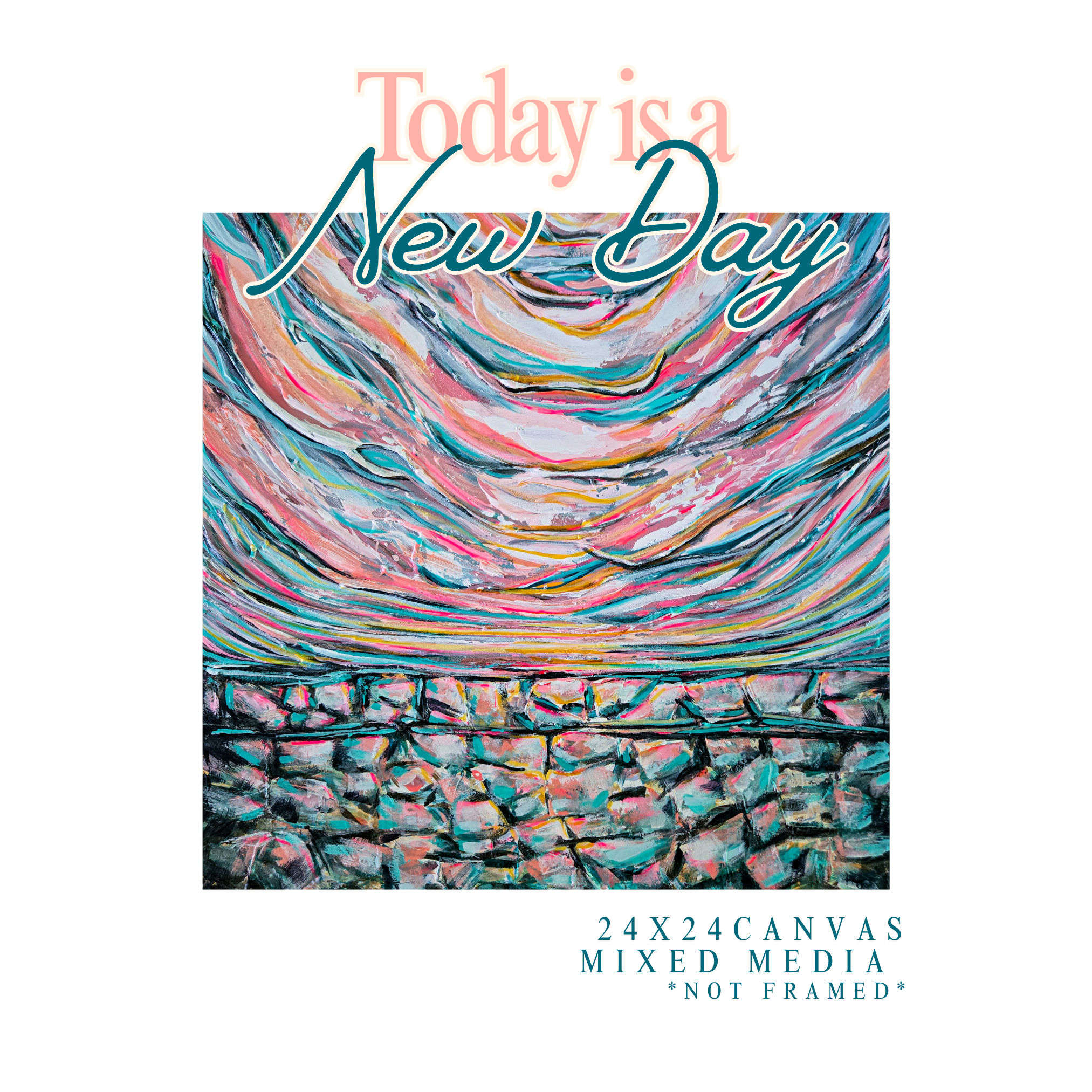 Today Is A New Day | Original 24x24 Mixed media Sunset Painting
