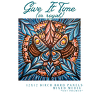 GIVE IT TIME in Royal Blue| Original 20x20 Mixed media Mandala Floral Painting | Metamorphosis |Butterfly Painting