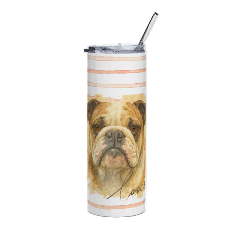 Bull Dog 20 oz Tumbler- Gifts for a dog lover- hot and cold