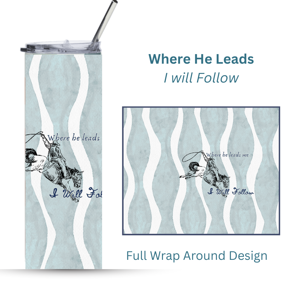 Cowboy Tumbler | Faith-Based 20oz Christian Stainless Steel Tumbler – Inspirational Scripture Gifts