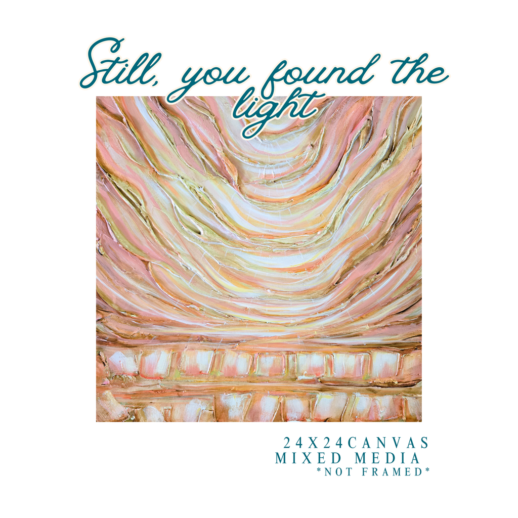Still, You Found The Light| Original 24x24 Mixed media Sunset Beach Painting | 30A Inspired Art