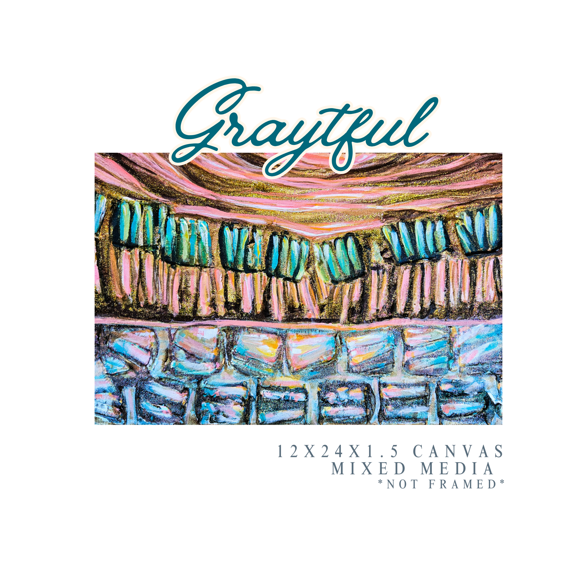 GRAYTFUL| Western Lake Tree Line | Grayton Beach State Park | Original 12x24 Mixed media 30A inspired Art