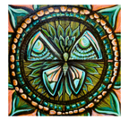 GIVE IT TIME Green | Original 20x20 Mixed media Mandala Floral Painting | Metamorphosis |Butterfly Painting