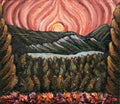 San Juan Islands Golden Hour Blanket | Washington Floral & Cypress Painting| PNW Landscape Art  | San Juan Islands Art