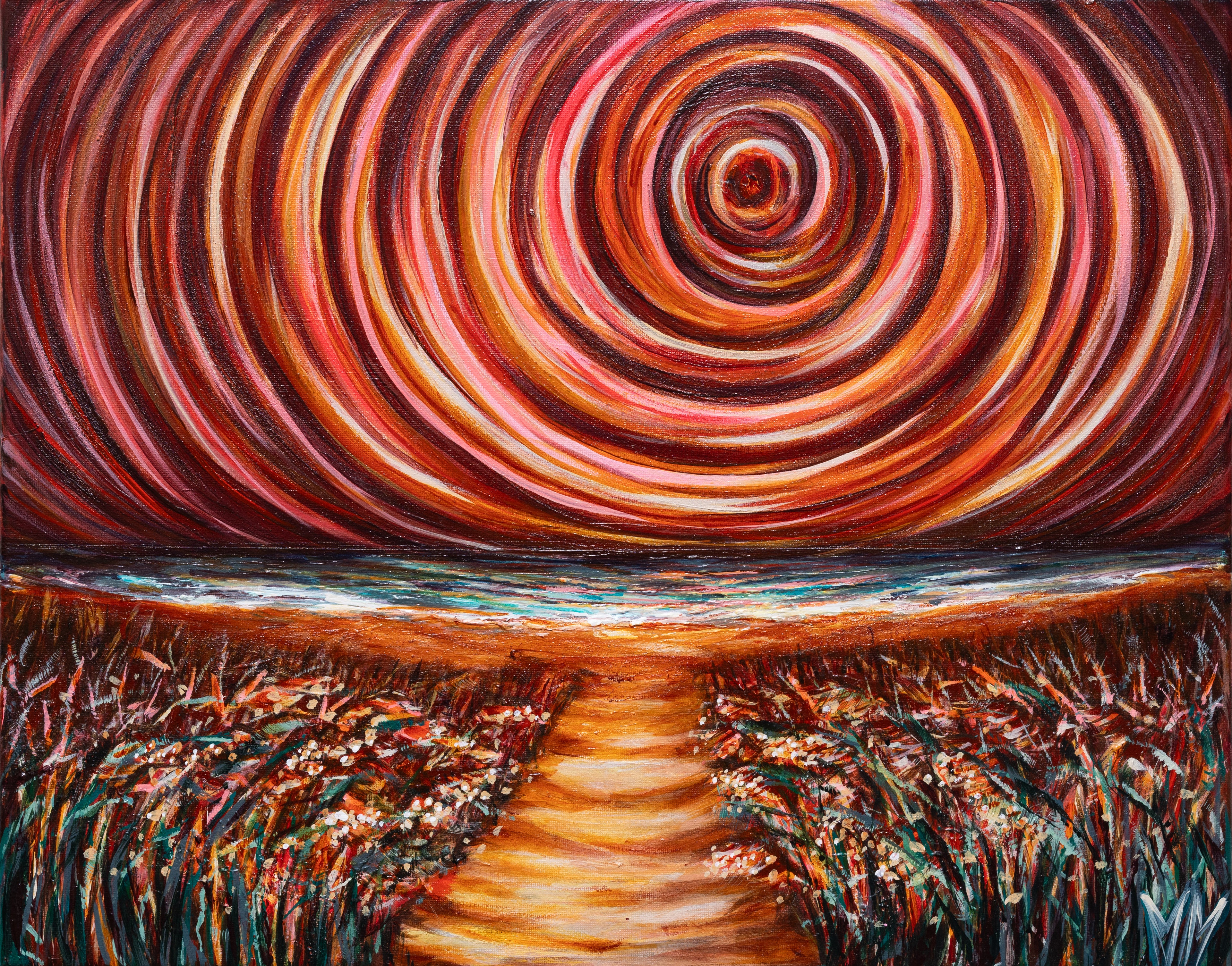 No Expectations |San Juan Islands, WA Art | PNW Landscape Art  | Washington Flower Field Painting