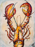 Lobster Love | Phoebes Lobster Art | Ocean Painting | Sea Creature Art