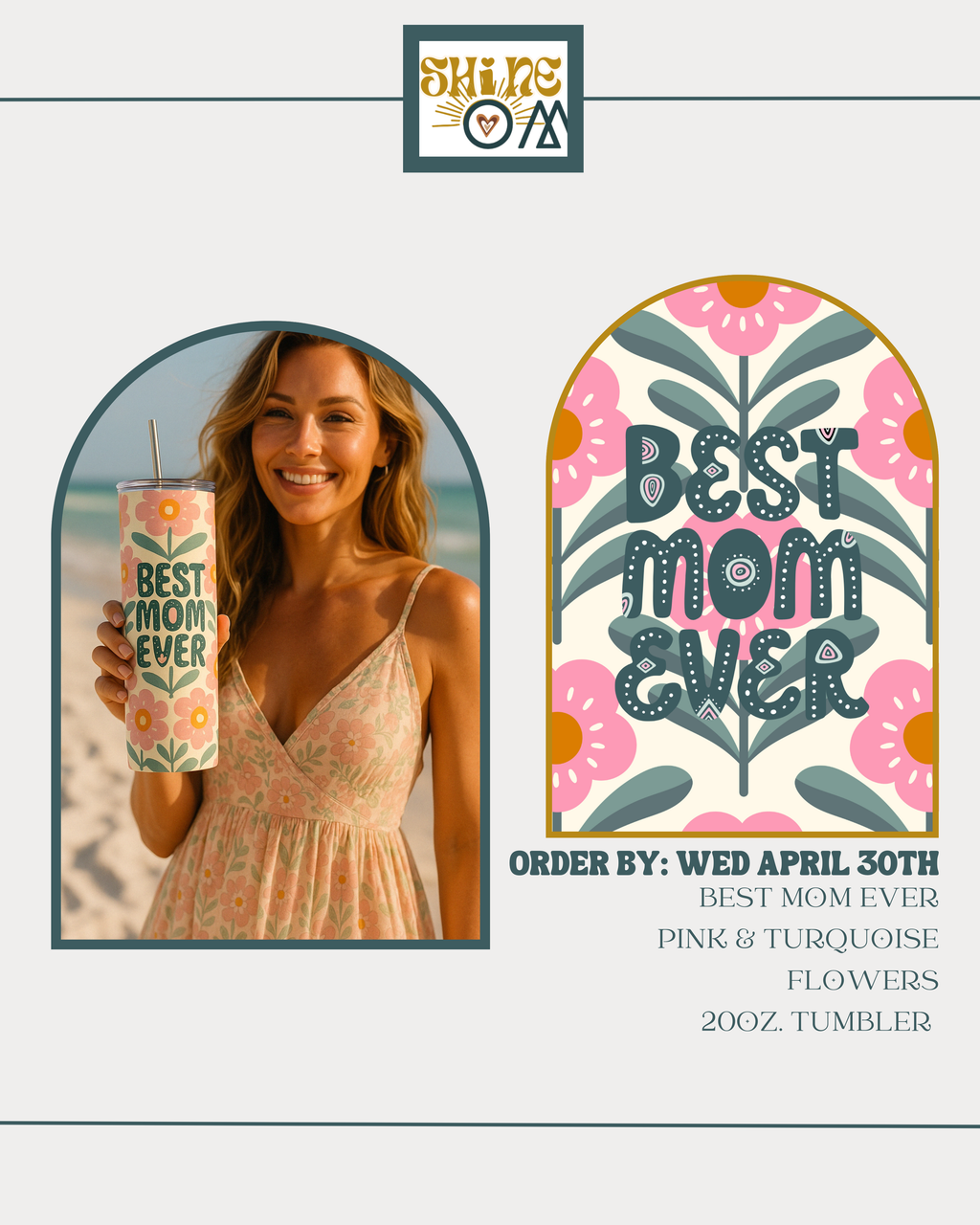 Best Mom Ever  |Vintage Flower Coffee Tumbler | Gift for Mom & Grandma | 20oz. Tumbler