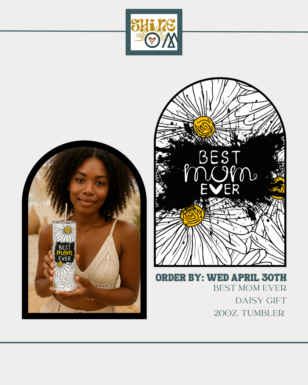 MOM Tumbler |Daisies | Gift for Mom & Grandma | 20oz. Tumbler