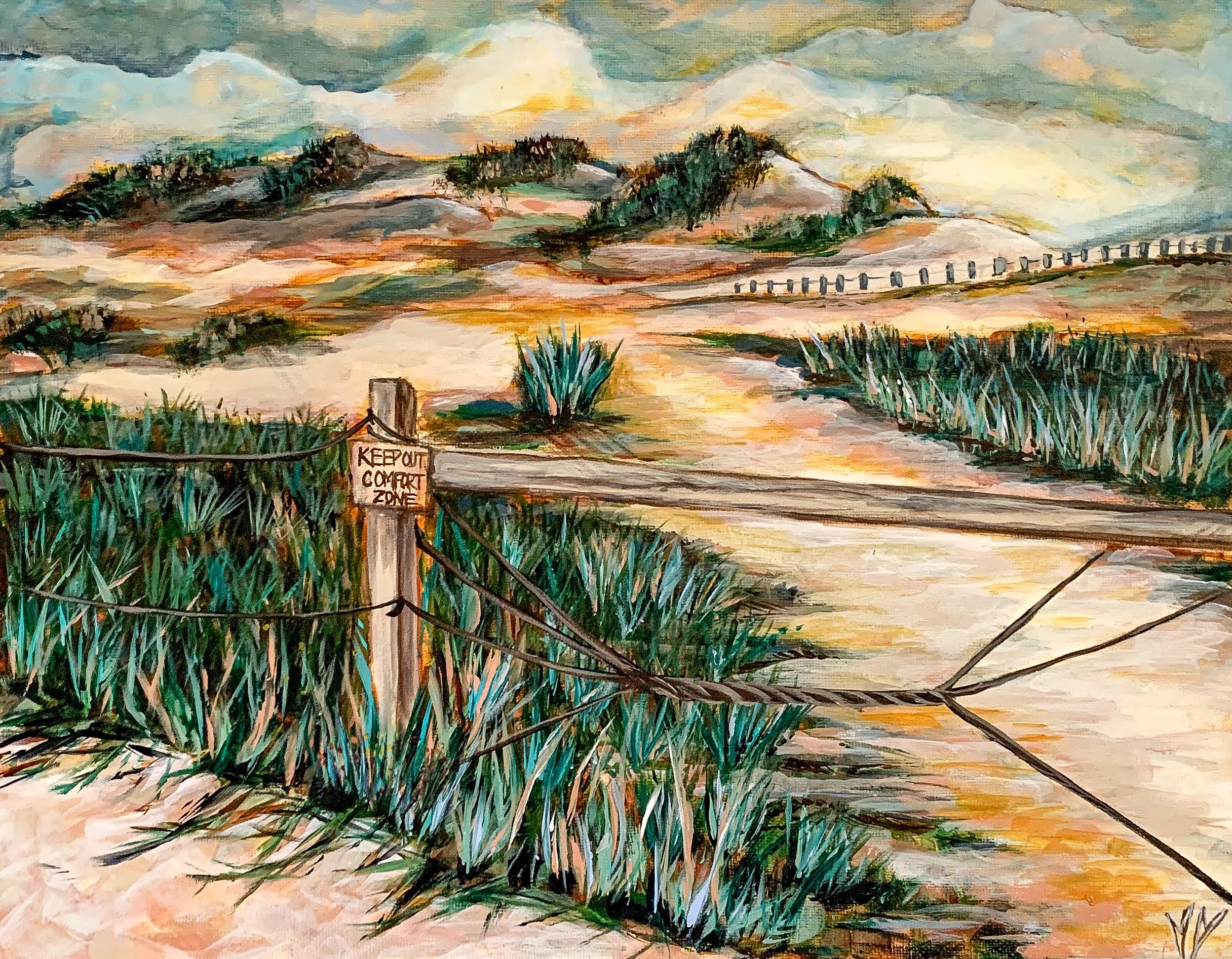 Comfort Zone- Keep Out |  Beach Dunes Painting | Beach Art | Emerald Coast Art  |30A Landscape Art