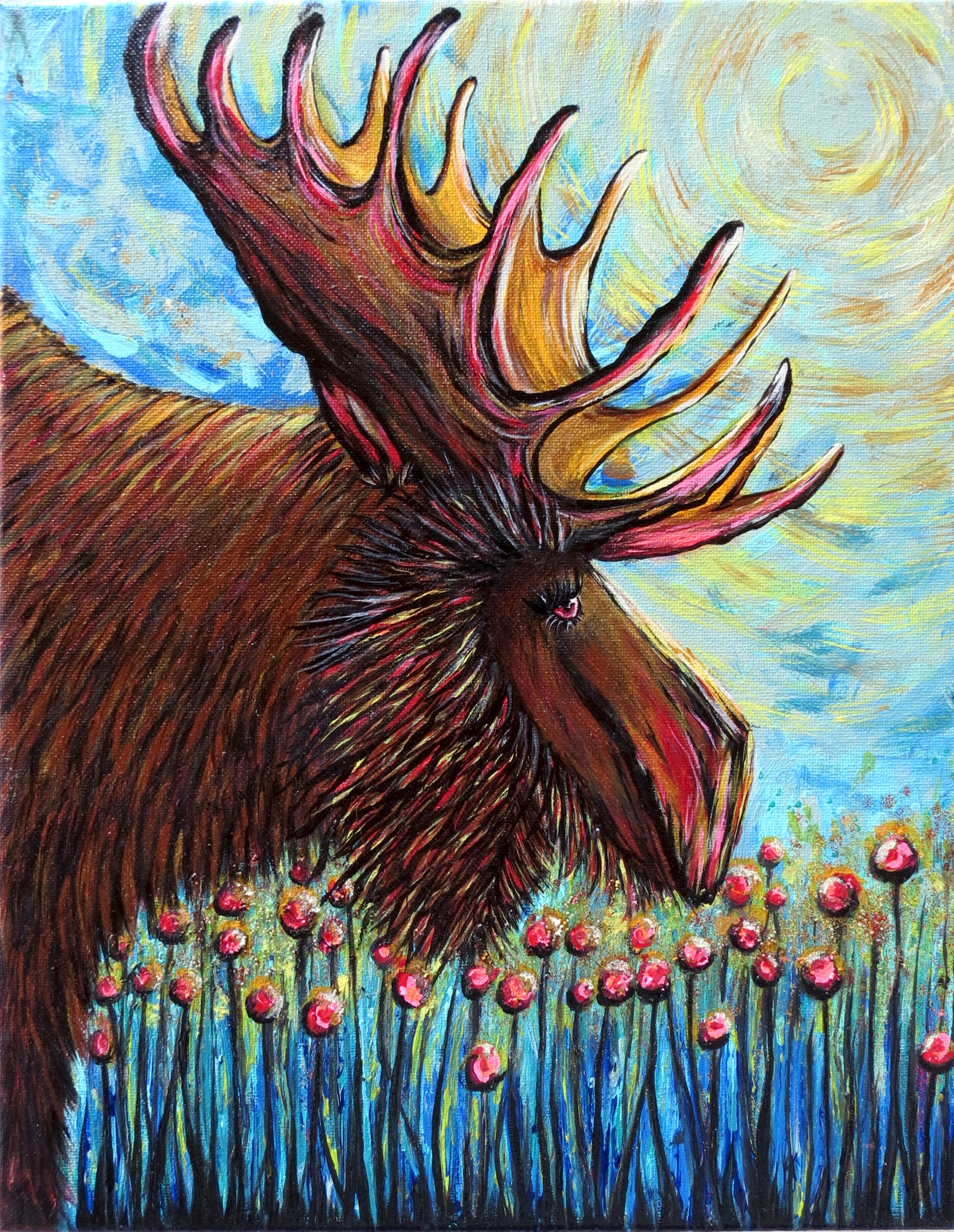 Prime Moose Territory |  Wildlife Art |Wild West Art |Rocky Mountain Wildlife Painting