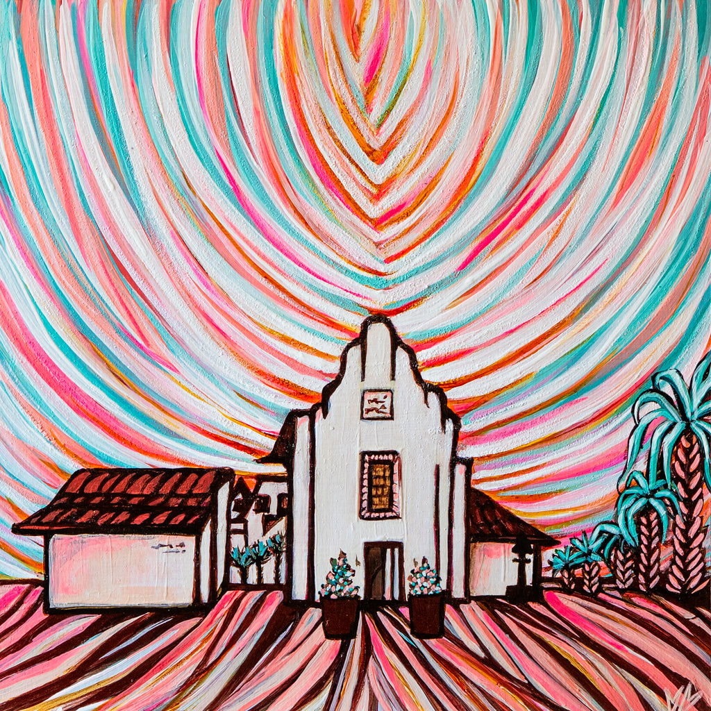 Rosemary Sunsets | Iconic Rosemary Beach Architecture Art Print |30A Beach Art |Destination Wedding Painting