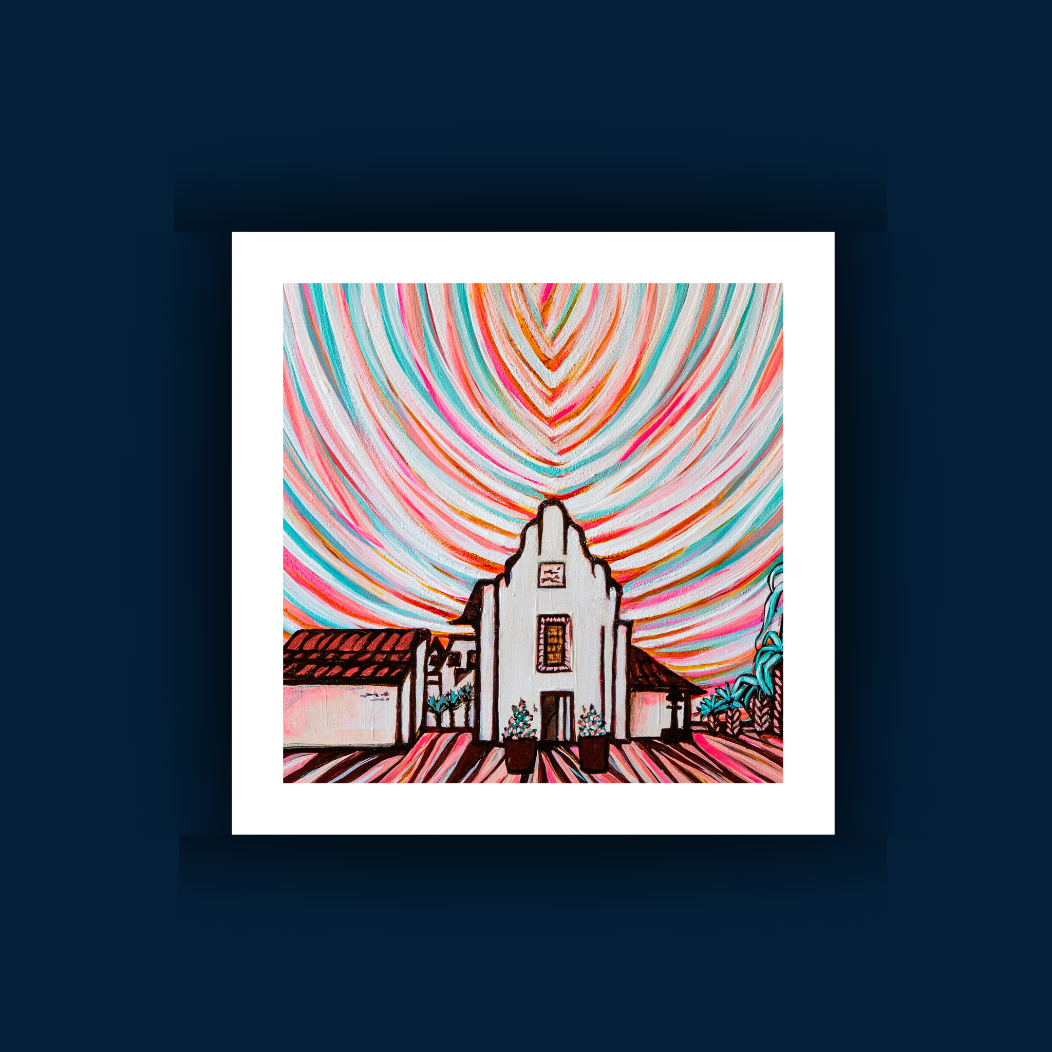 Rosemary Sunsets | Iconic Rosemary Beach Architecture Art Print |30A Beach Art |Destination Wedding Painting
