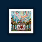 Seaside Post Office Painting | Iconic 30A Architecture Art Print |Beach Post Office | Florida Beach Art